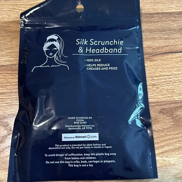 100% silk, scrunchie, and headband color blue - Picture 4 of 4